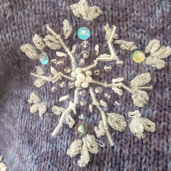 Heirloom Collectibles Zip Up Snowflake Ugly Sweater Size PM - Picture 10 of 11
